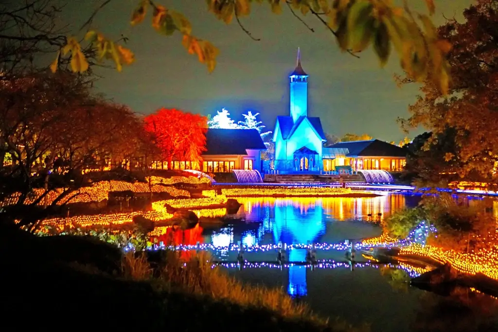 The Nabana no Sato Church Illumination in Mie Prefecture.