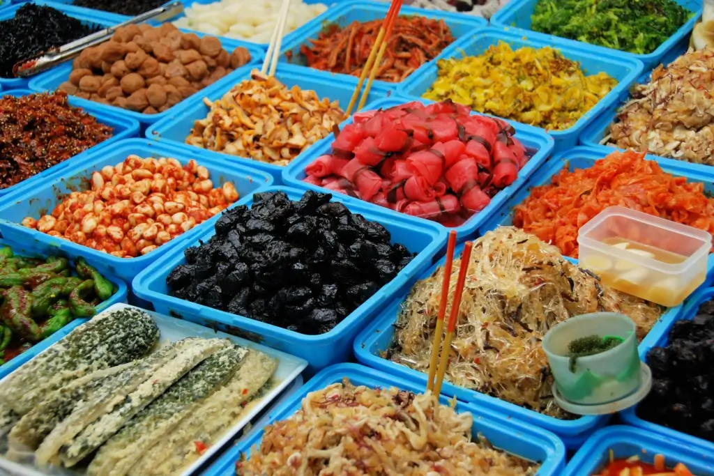 An assortment of Okinawa ingredients at an open market.