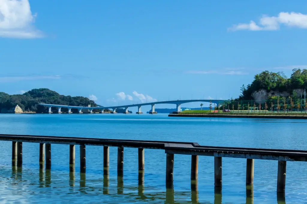 Wakura Onsen on a clear day.