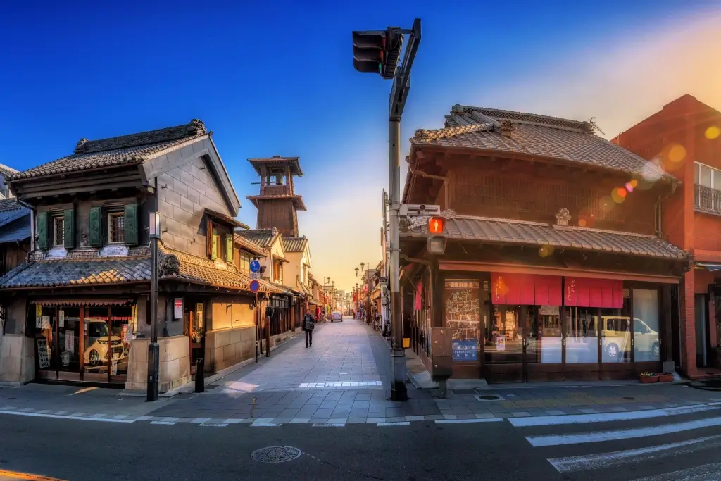 Kawagoe Old Town at night.