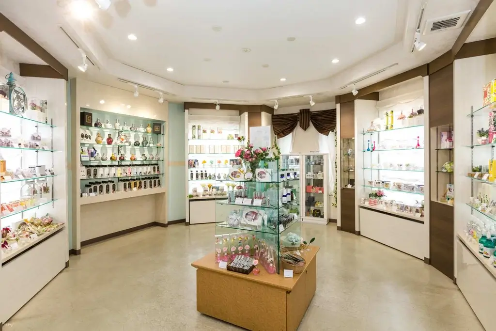 A display of perfumes at the Oita Prefecture Museum.