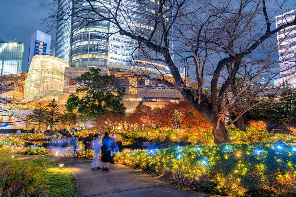 A illumination display during the holiday season in Japan.