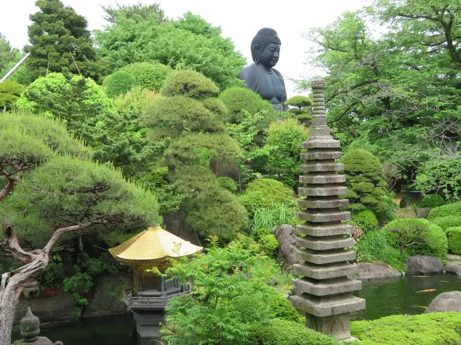 A Buddhist shrine, in a park in Itabashi.