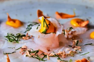 A plate of tiradito.