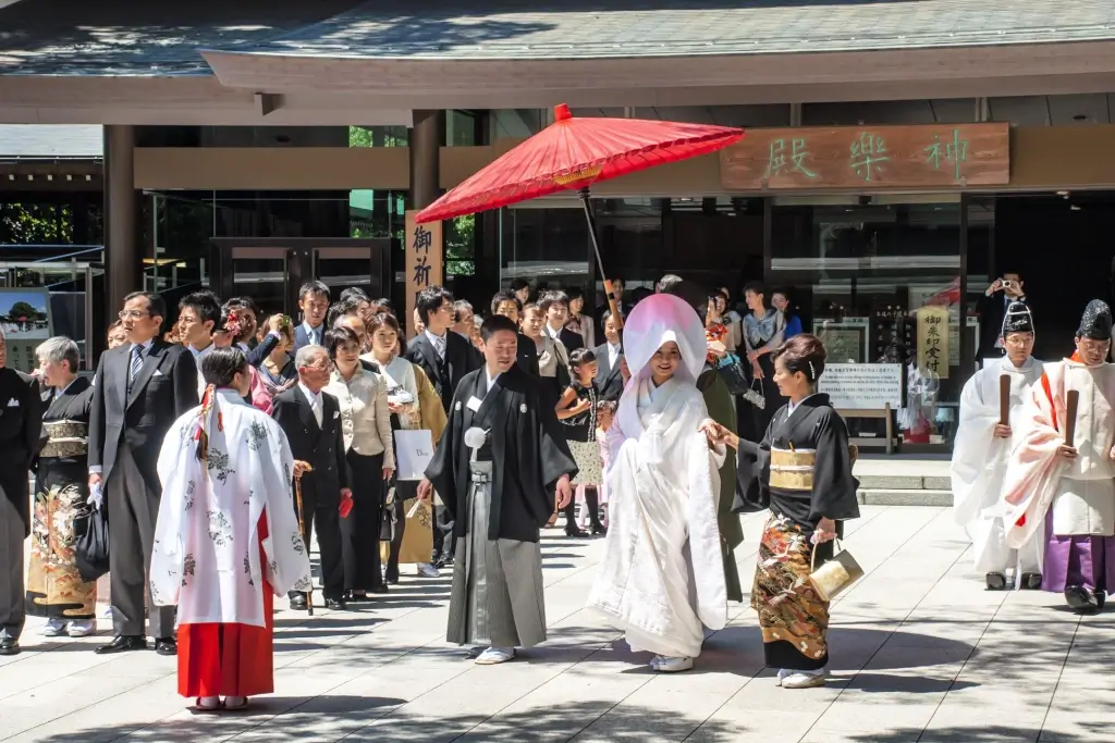 A wedding procession.