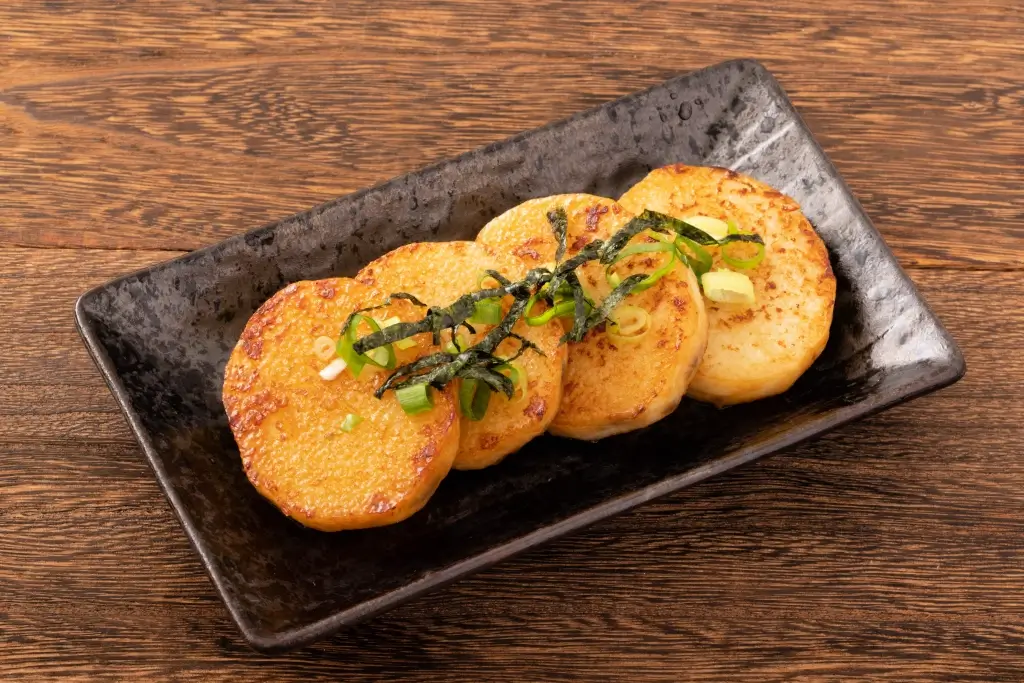 A plate of grilled nagaimo.