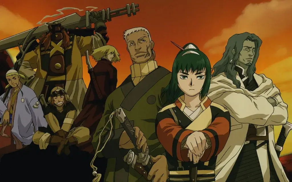 The main characters from the anime "Samurai 7".