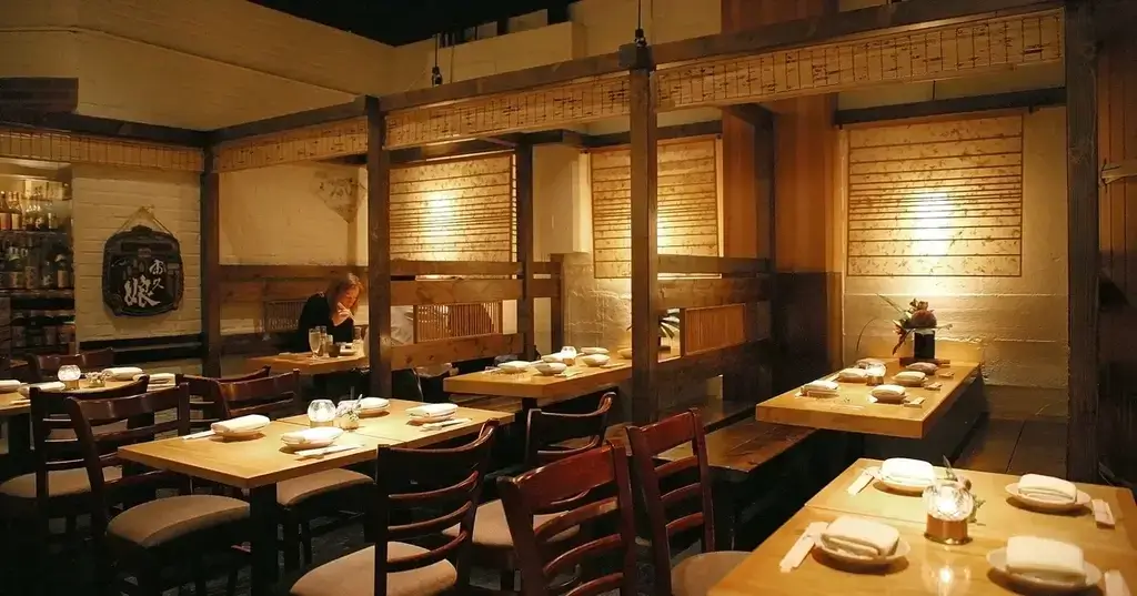 The inside of Sakagura, a popular Japanese pub in New York.