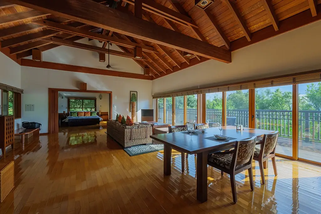 A room at the Sankara Hotel and Spa in Yakushima, Kagoshima.