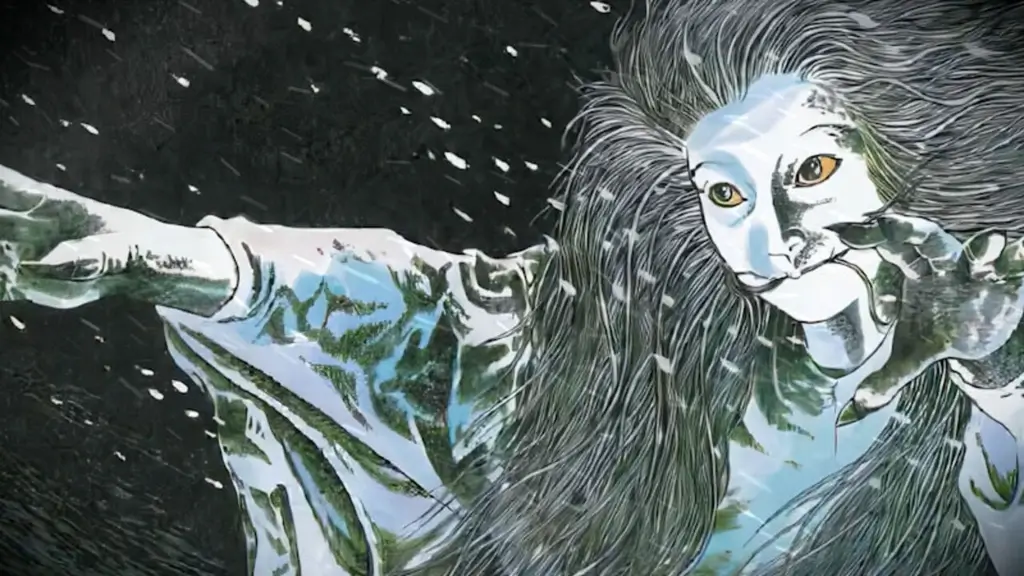 An artistic portrayal of the yuki onna.