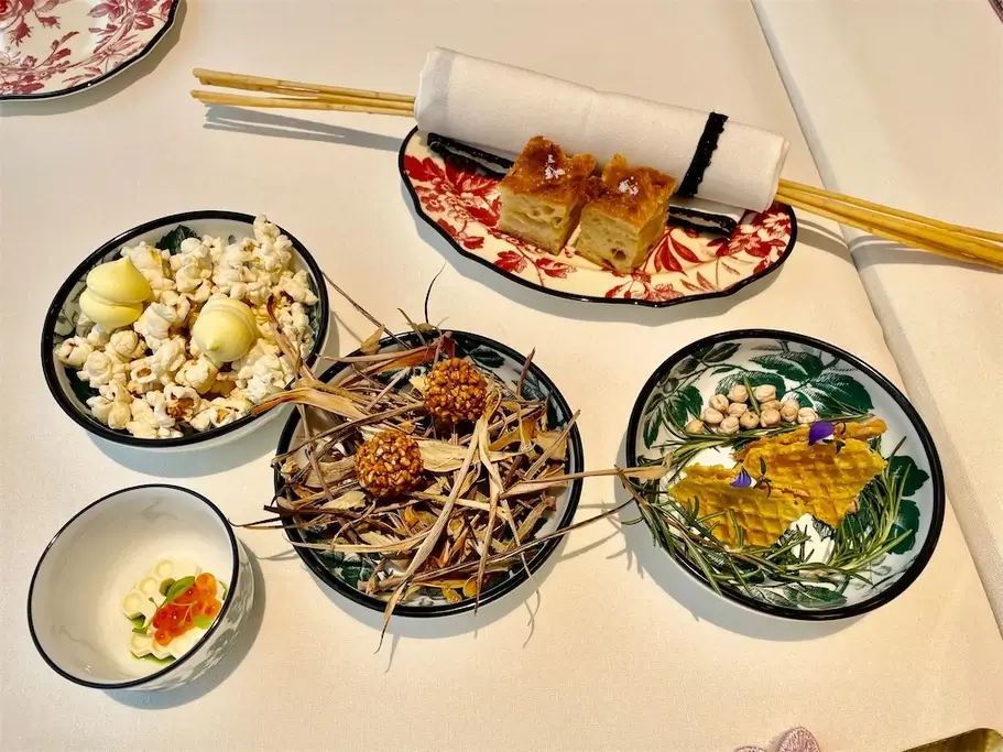 An assortment of Italian dishes from Gucci Osteria da Massimo Bottura.