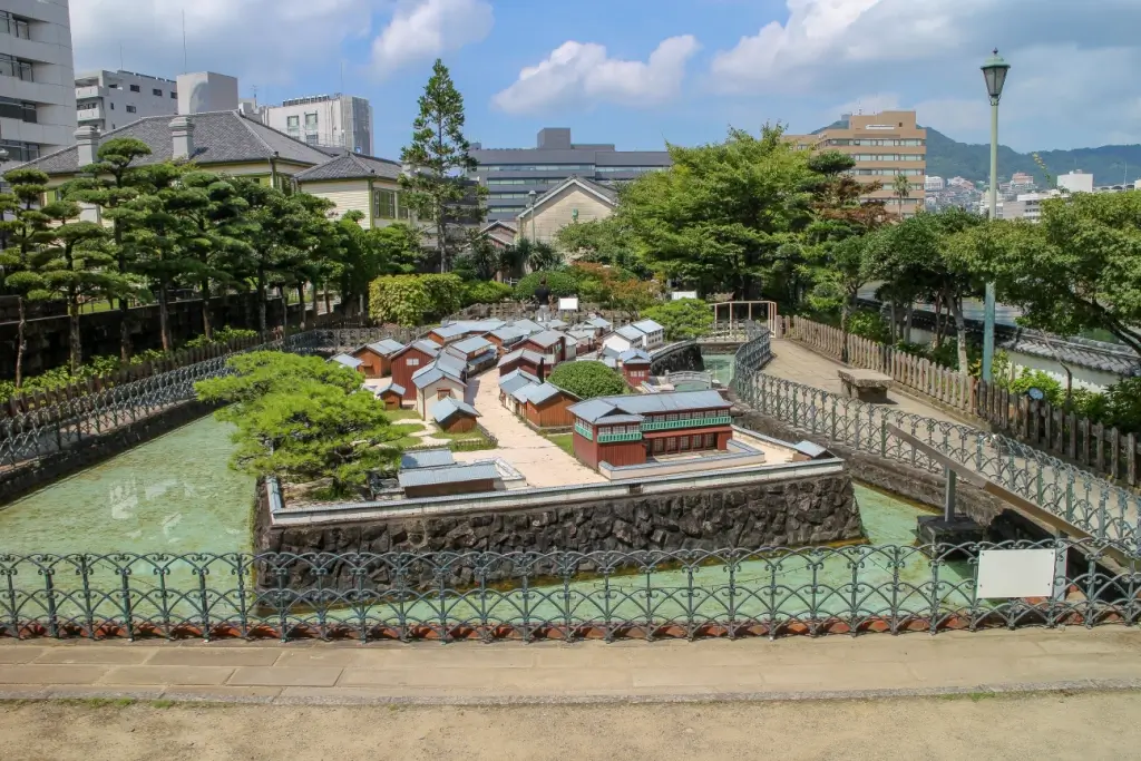 A replica of Dejima Island in Nagasaki.