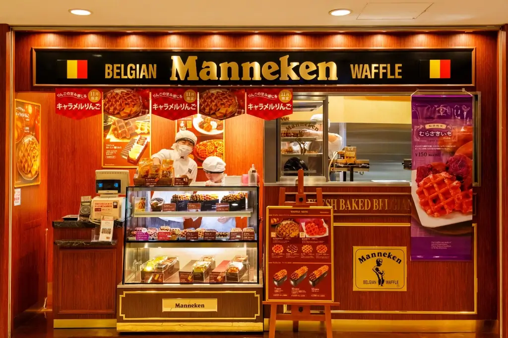 A Manneken waffle stand in Tokyo.