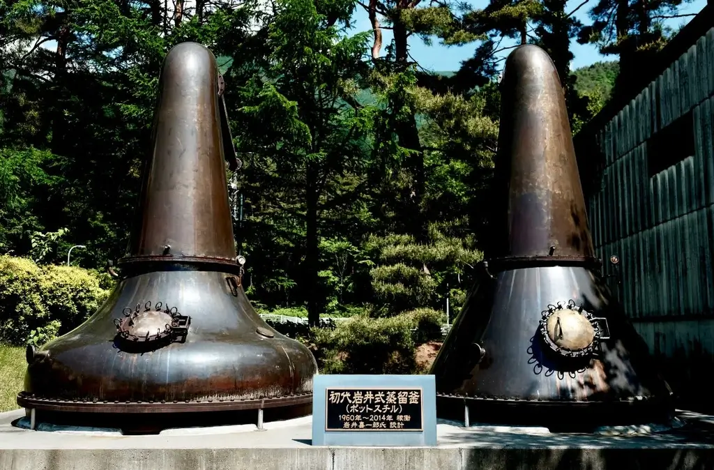 The bronze machinery at Mars Shinshu Distillery.