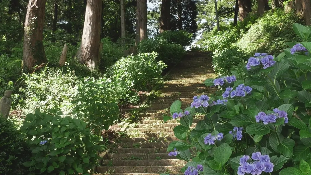 A stairway to Mitsuzoin Temple.