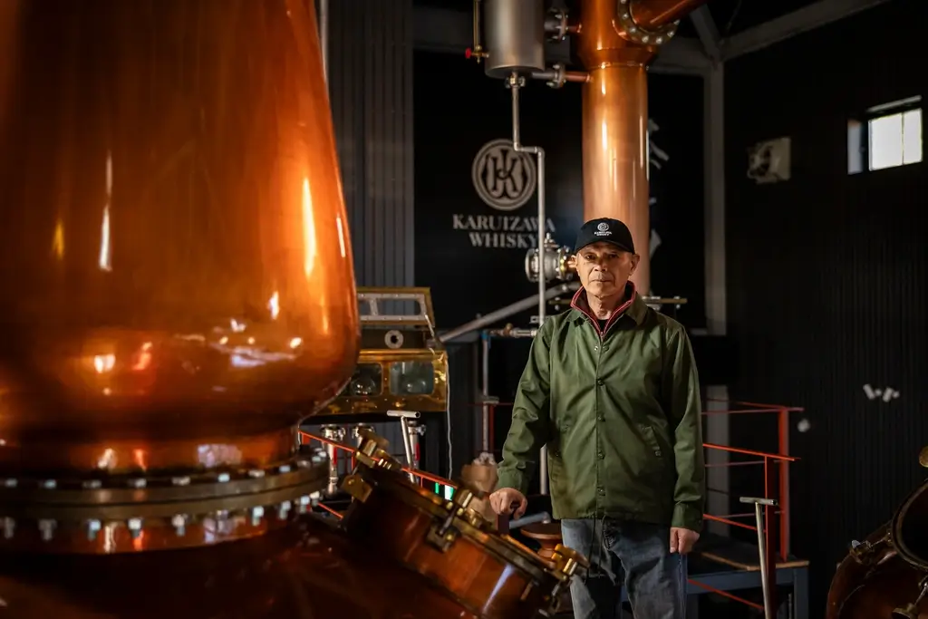 The owner standing in New Karuizawa Distillery.