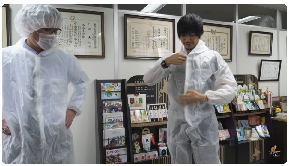 Jun's Kitchen suiting up in PPE. 