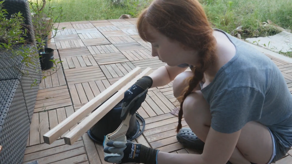 Rachel building the customs storage